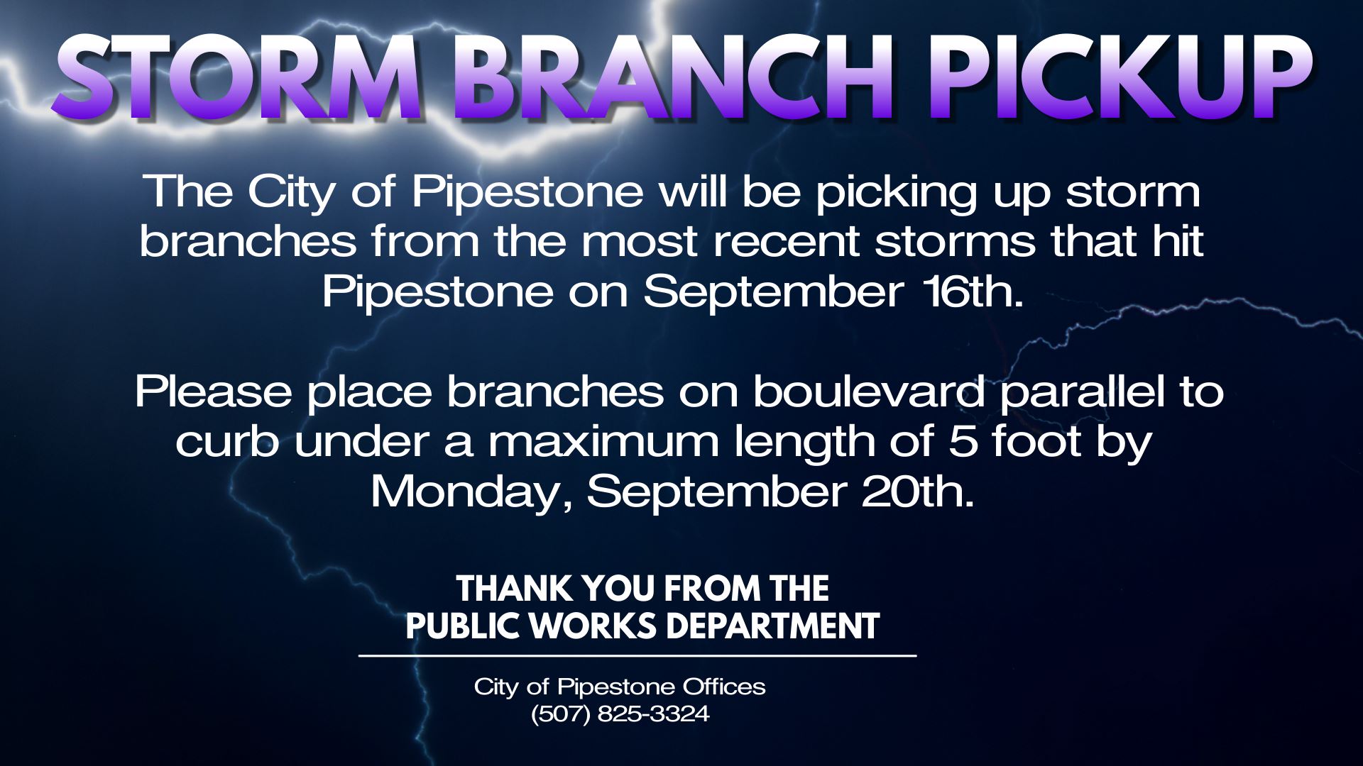 Storm Branch Pick up 9.17.21