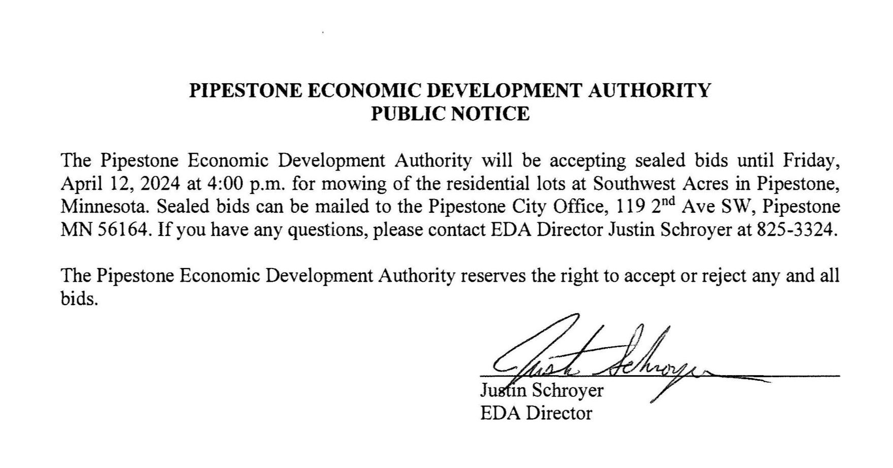 EDA Public Notice