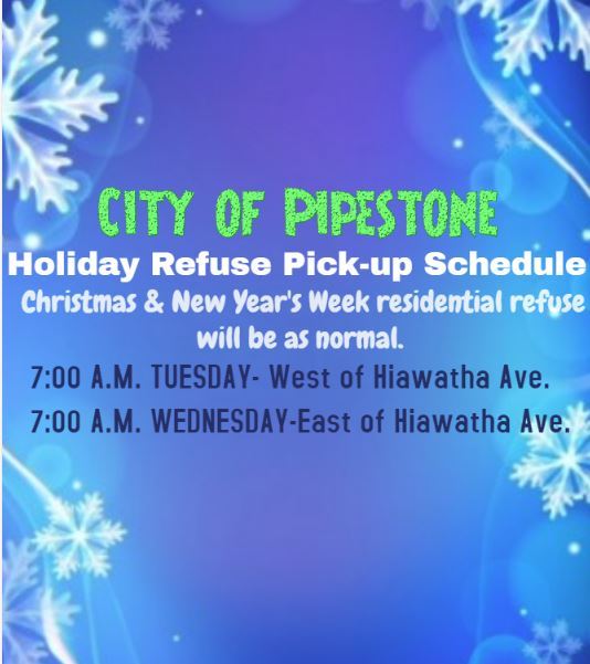 Refuse Holiday Schedule