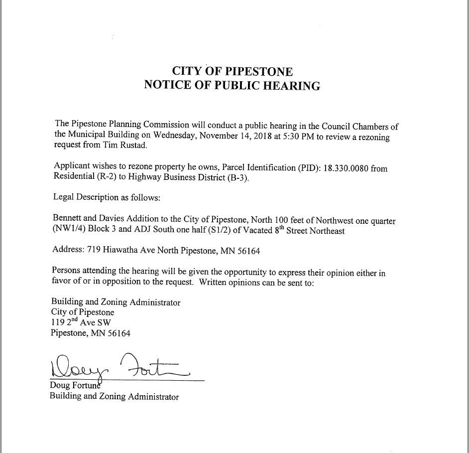 11.14.18-Public Notice Rezoning